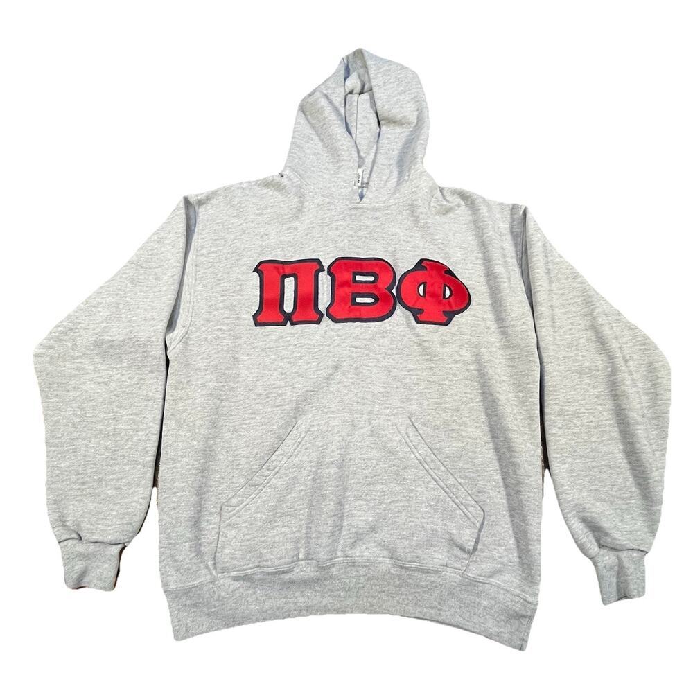 Pi Beta Phi Hoodie Greek Letters Sorority Gray MJ Soffe USA Size L